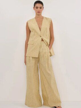 DISSH Ollie Dune Stripe Wide Leg Pants Size AUS 12 (US 8) NWT